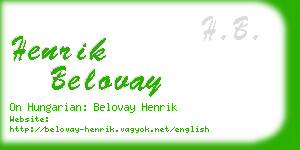 henrik belovay business card